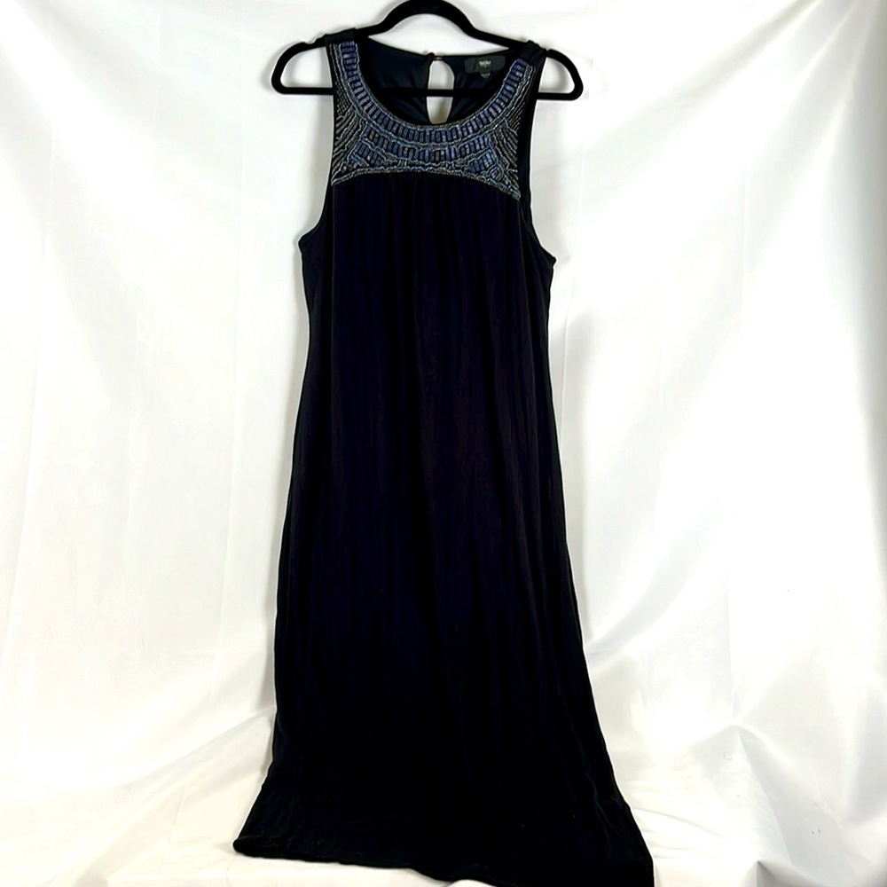 Mossimo Supply Co. Dress Sleeveless Round Neck Beaded Black Women's Size 2XL